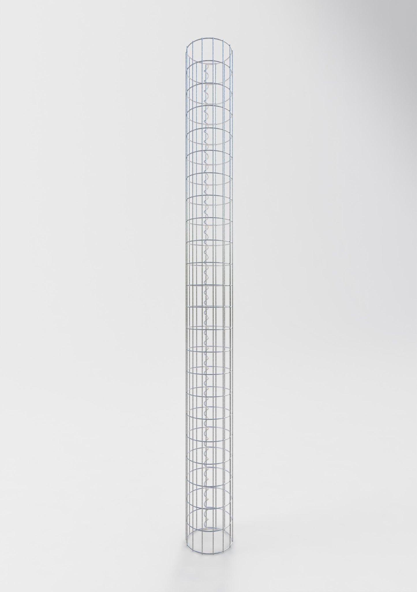 Columna de gaviones redonda 22 cm de diámetro, 230 cm de altura, malla 5 cm x 10 cm