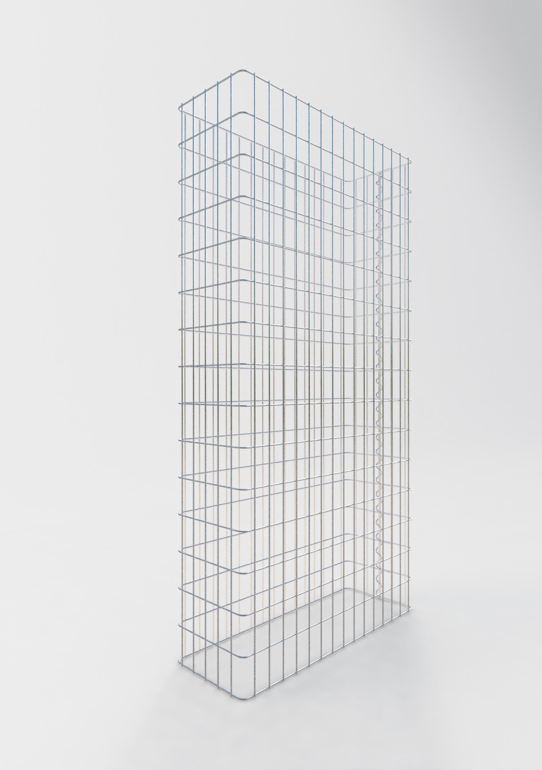 Gabionstängsel längd 77 cm, höjd 180 cm, djup 27 cm, maskstorlek 5 x 10 cm