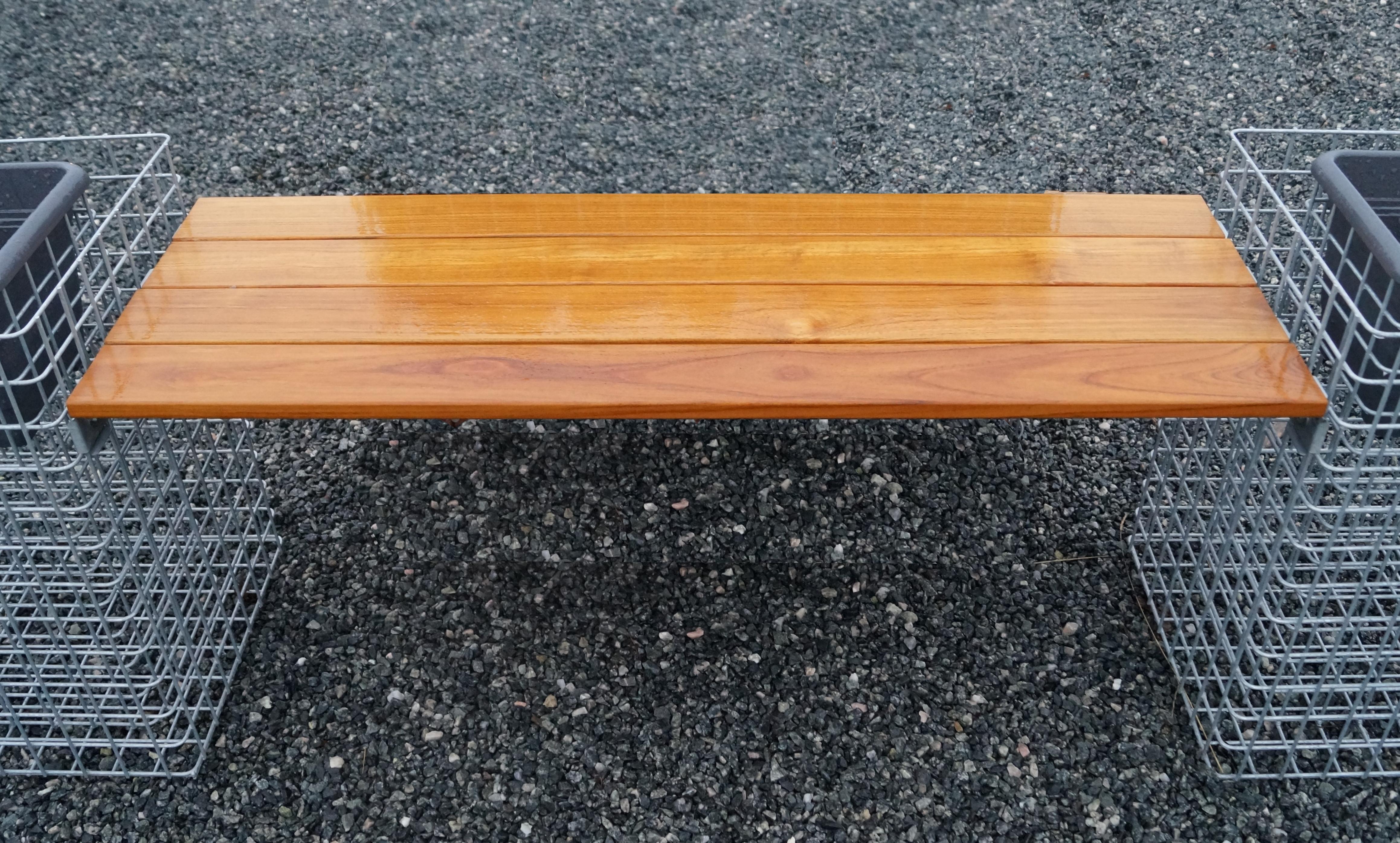Banc de jardin 2 colonnes à fleurs TEAK MW 5 x 5 cm, galvanisé à chaud