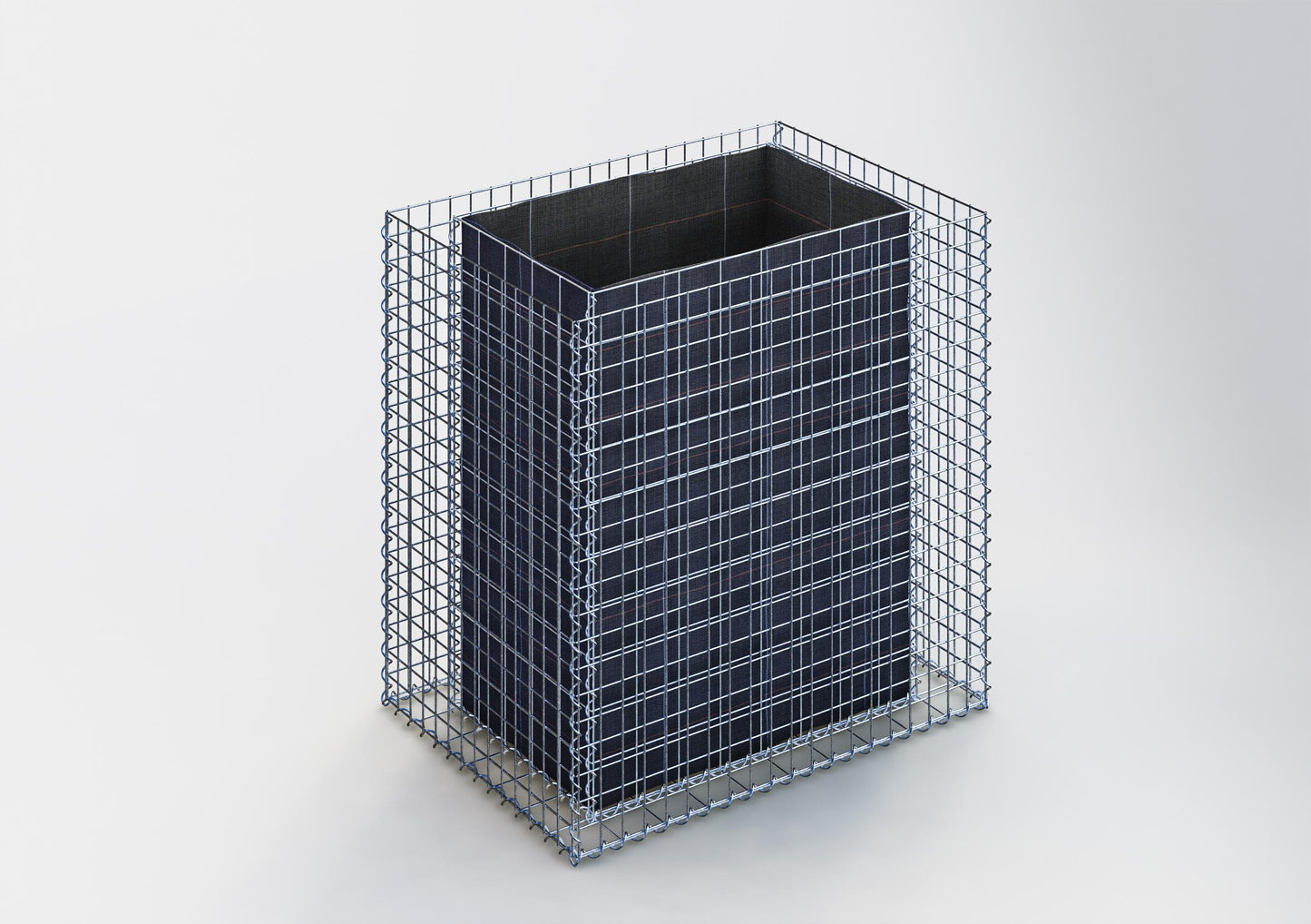 Letto rialzato rettangolare 100 cm x 100 cm x 70 cm (L x H x P), dimensione della rete 5 x 5 cm, spessore delle pareti 10 cm