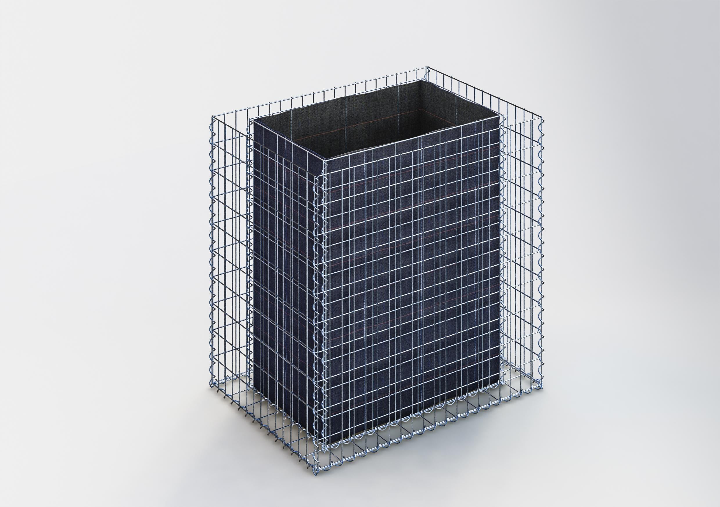 Högbädd, fyrkantig 100 cm x 100 cm x 70 cm (L x H x D), maskstorlek 5 x 10 cm, väggtjocklek 10 cm