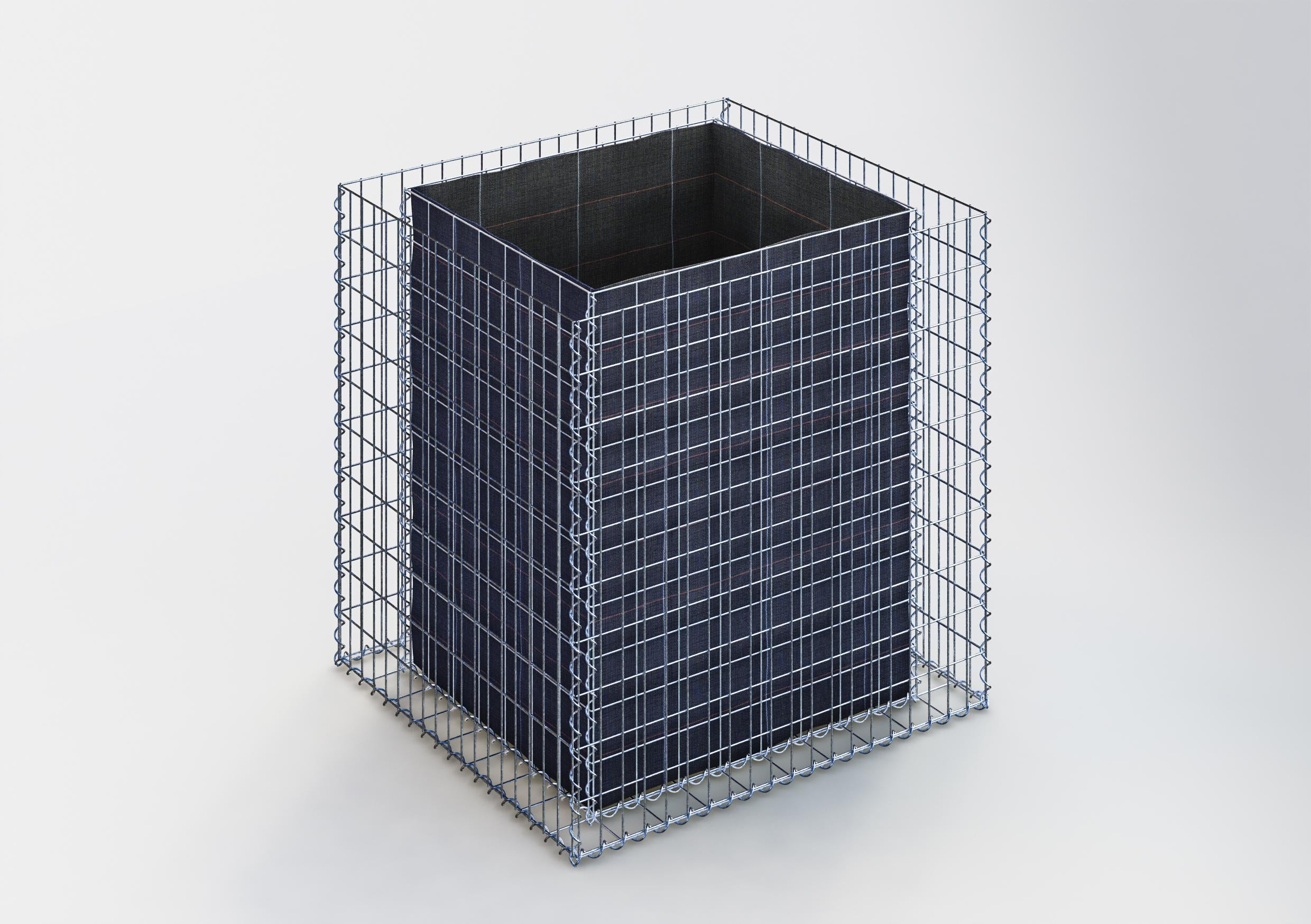 Högbädd, fyrkantig 100 cm x 100 cm x 90 cm (L x H x D), maskstorlek 5 x 10 cm, väggtjocklek 10 cm