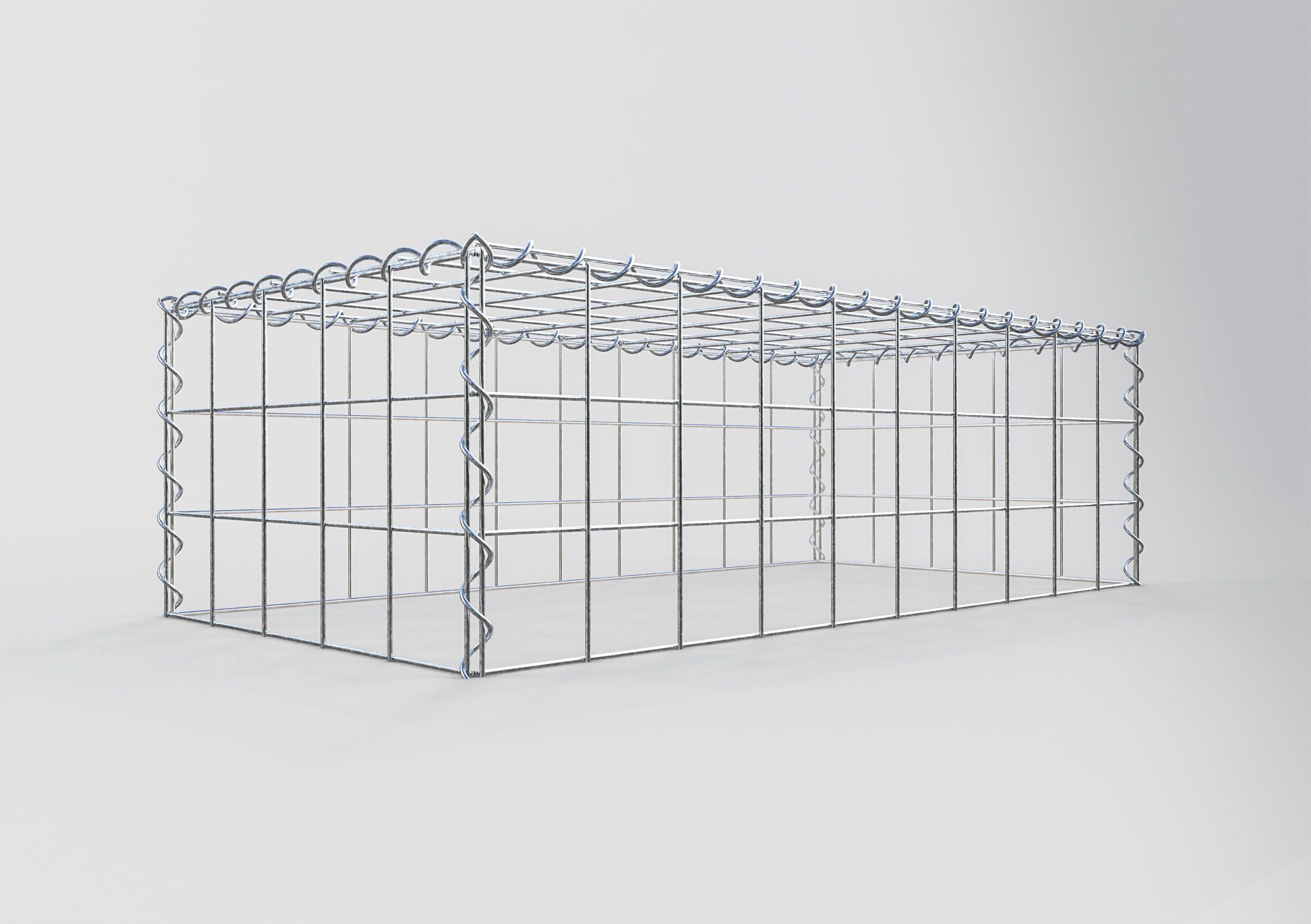 Extra gabion typ 3 100 cm x 30 cm x 50 cm (L x H x D), maskstorlek 10 cm x 10 cm, spiral