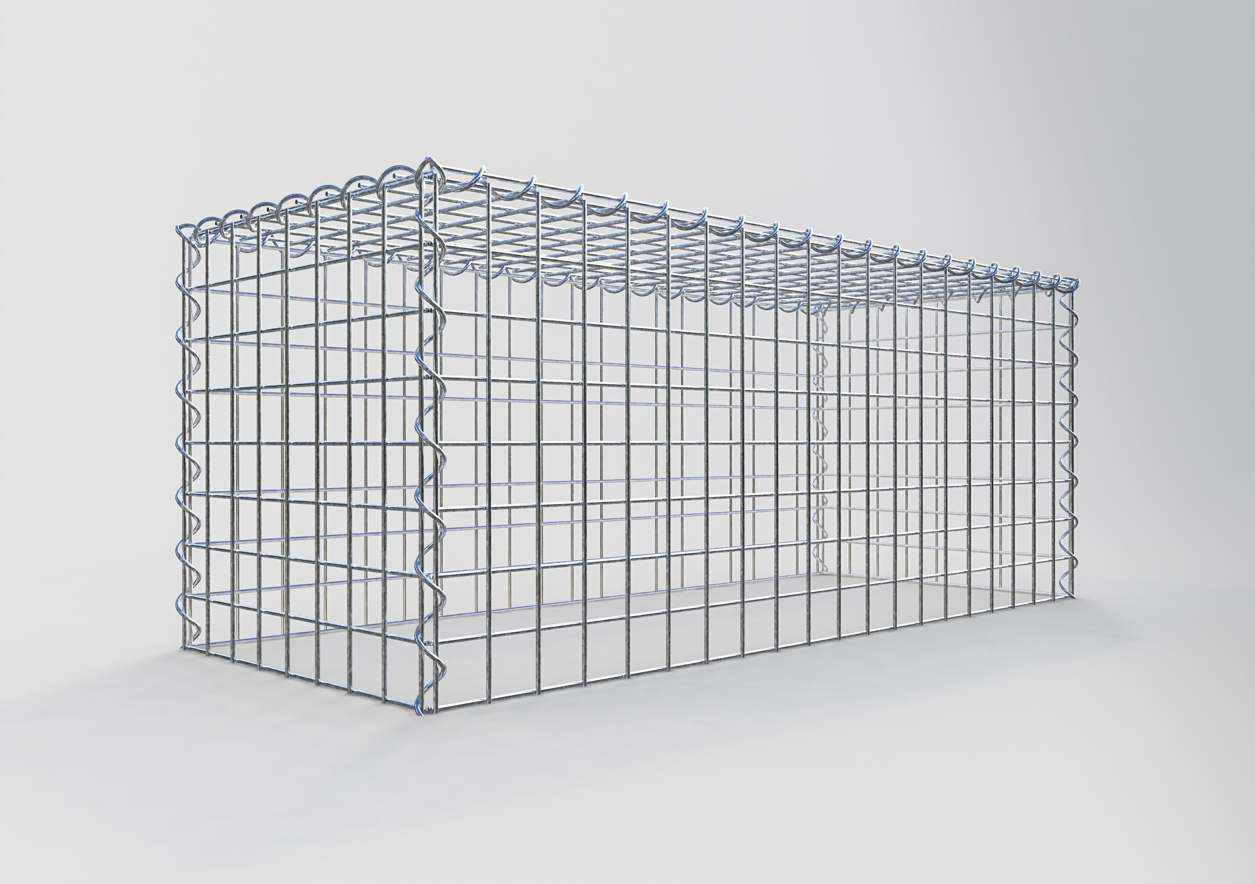 Gabion rapporté type 3 100 cm x 40 cm x 40 cm (L x H x P), mailles 5 cm x 5 cm, spirale