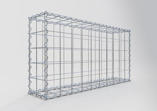 Gabion 100 cm x 50 cm x 20 cm (L x H x D), maskstorlek 10 cm x 10 cm, spiral