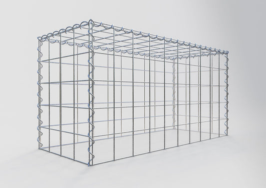 Opvokset gabion type 3 100 cm x 50 cm x 40 cm (L x H x D), maskestørrelse 10 cm x 10 cm, spiral
