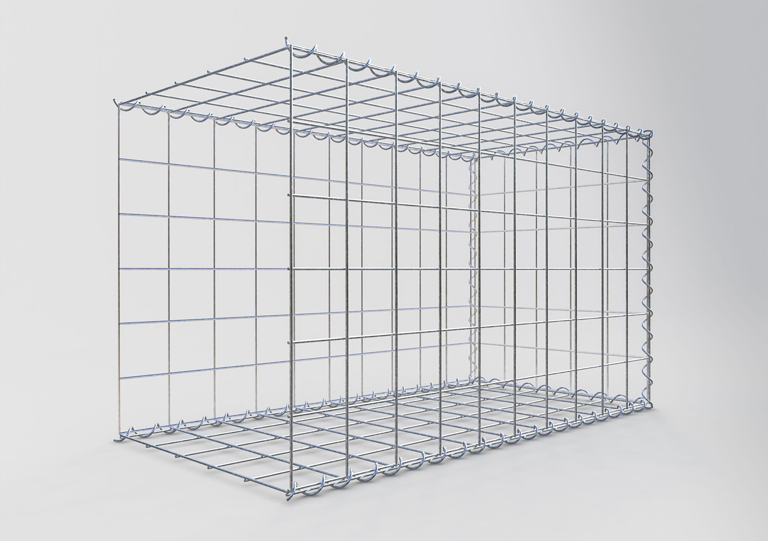 Extra gabion typ 2 100 cm x 60 cm x 50 cm (L x H x D), maskstorlek 10 cm x 10 cm, spiral