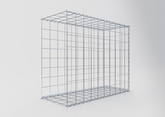 Opbouw schanskorf type 2 100 cm x 80 cm x 40 cm (L x H x D), maaswijdte 10 cm x 10 cm, spiraal