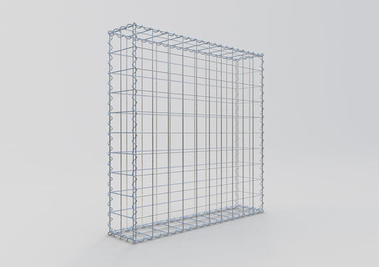 Gabião 100 cm x 100 cm x 20 cm (C x A x P), malhagem 10 cm x 10 cm, espiral