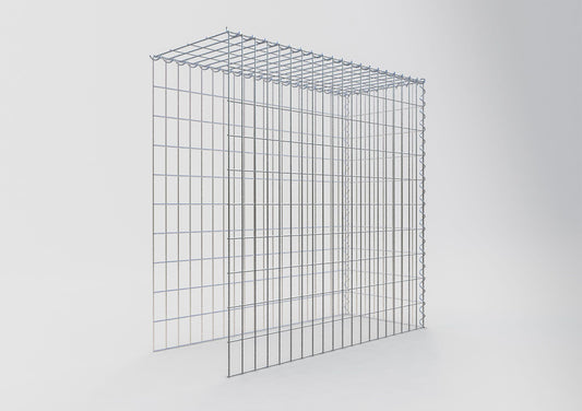 Gabion rapporté type 4 100 cm x 100 cm x 40 cm (L x H x P), mailles 5 cm x 10 cm, spirale