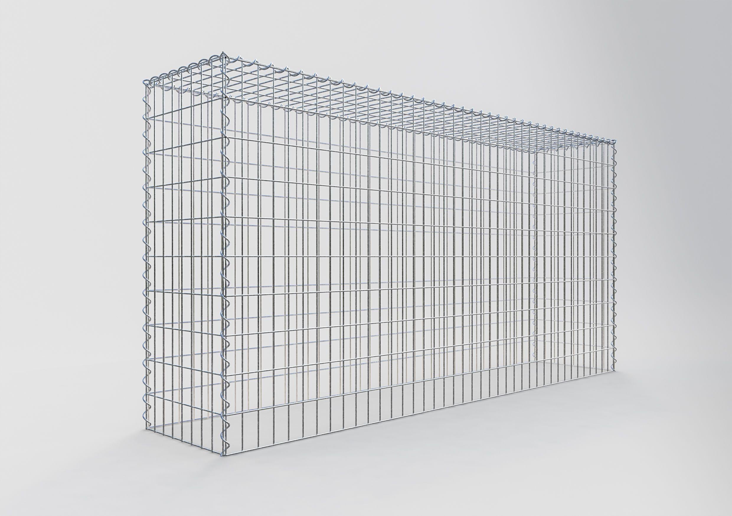 Gabion rapporté type 3 200 cm x 100 cm x 40 cm (L x H x P), mailles 5 cm x 10 cm, spirale
