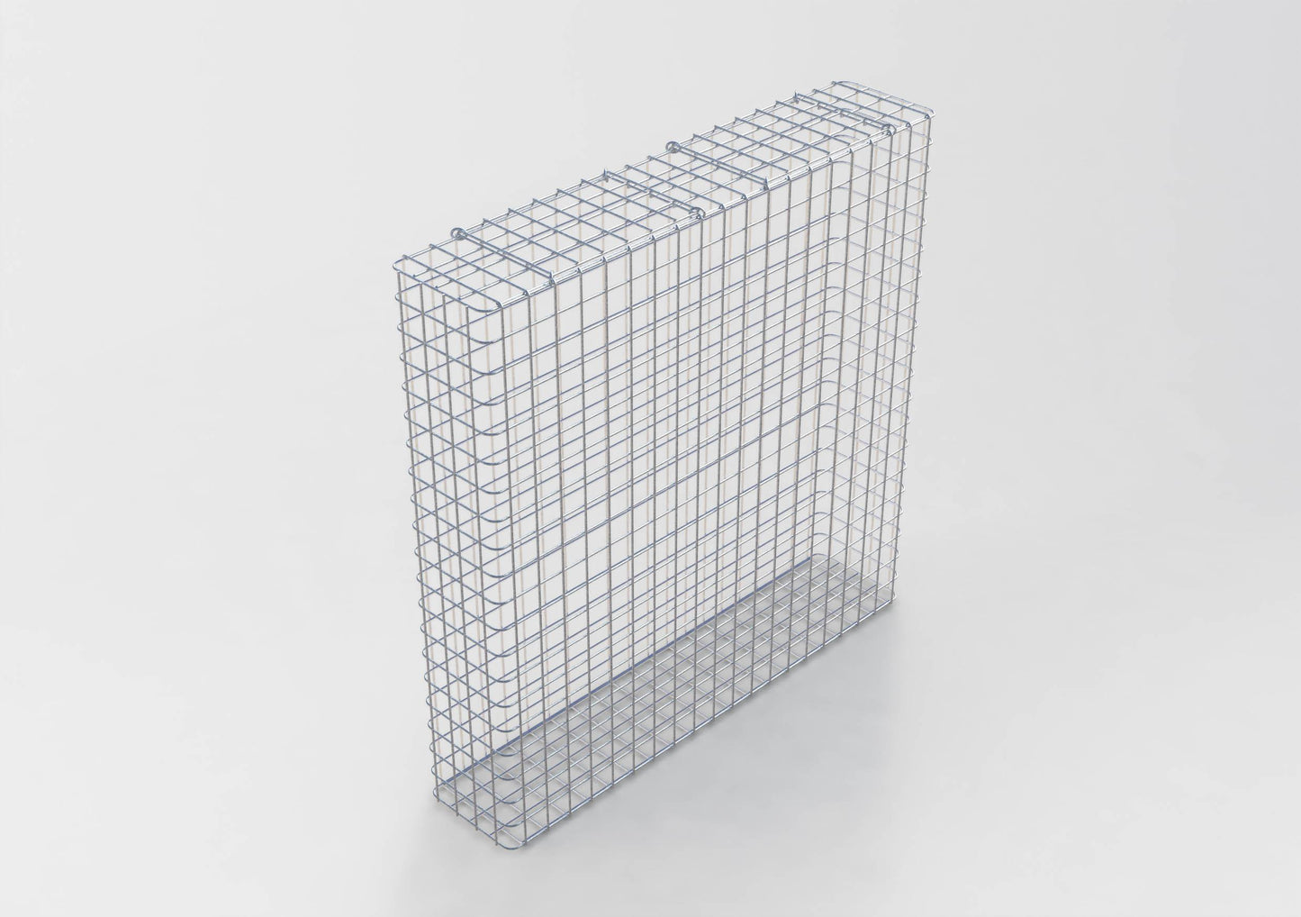 Gabião galvanizado a quente 102 cm x 102 cm x 22 cm, malhagem 5 cm x 5 cm, totalmente soldado