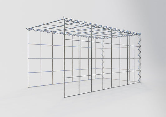 Grown-on gabion type 4 80 cm x 40 cm x 40 cm (L x H x D), mesh size 10 cm x 10 cm, spiral