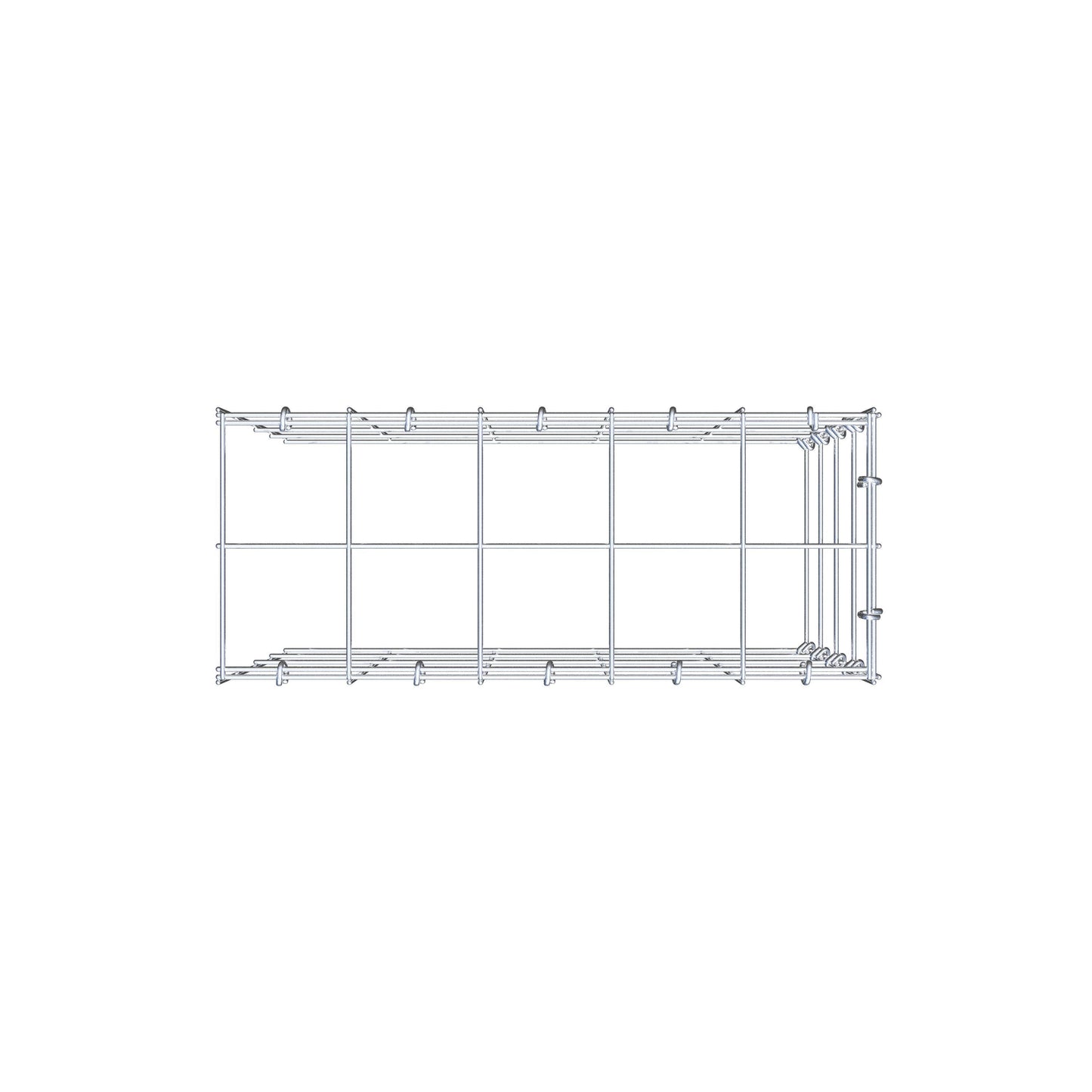 Monteret gabion type 4 50 cm x 40 cm x 20 cm (L x H x D), maskestørrelse 10 cm x 10 cm, C-ring