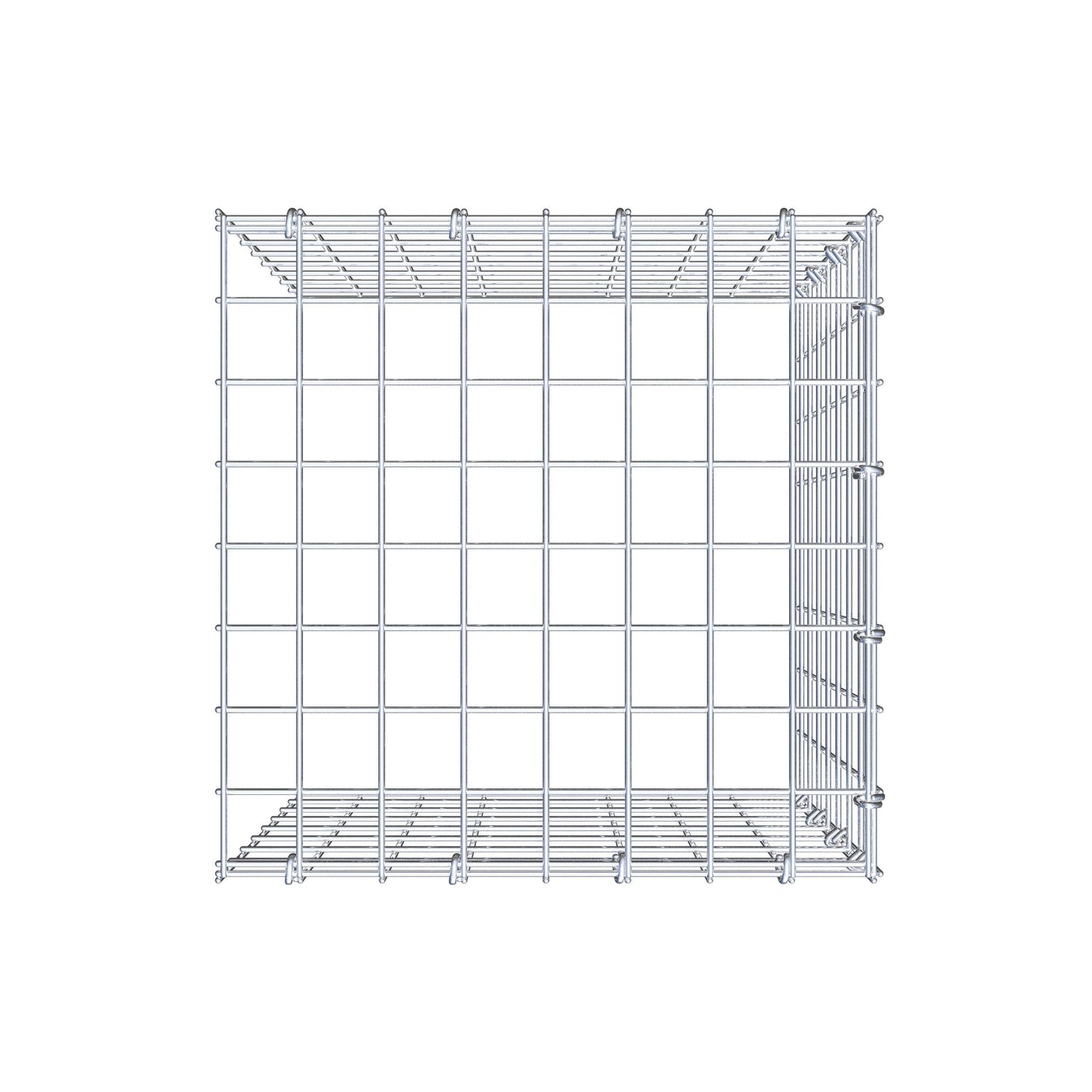 Mounted gabion type 4 40 cm x 40 cm x 40 cm (L x H x D), mesh size 5 cm x 5 cm, C-ring