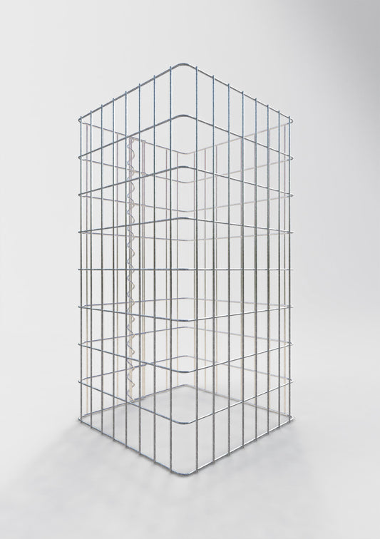 Columna de gaviones, angular 42 cm x 42 cm, 80 cm de altura, MW 5 cm x 10 cm