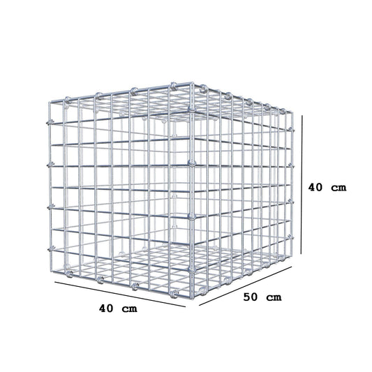 Gabione 50 cm x 40 cm x 40 cm (L x H x T), Maschenweite 5 x 5 cm, Spiralring