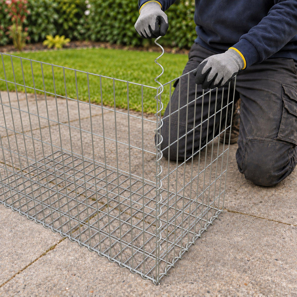 Gabion 100 cm x 70 cm x 50 cm (L x H x D), mesh size 5 cm x 10 cm, spiral