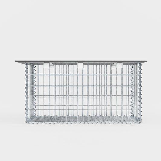 Banco de jardim gabião espiral 105 x 50 x 30 cm - MW 5 x 10 cm, com capa reciclada em antracite