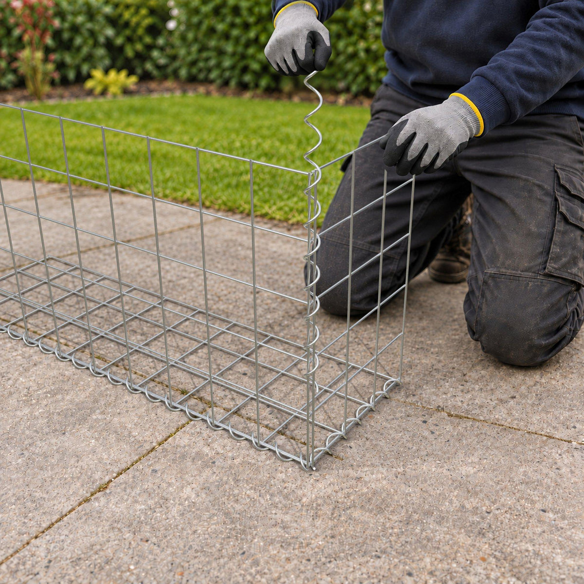 Gabion 100 cm x 50 cm x 30 cm (L x H x D), maskestørrelse 10 cm x 10 cm, spiral