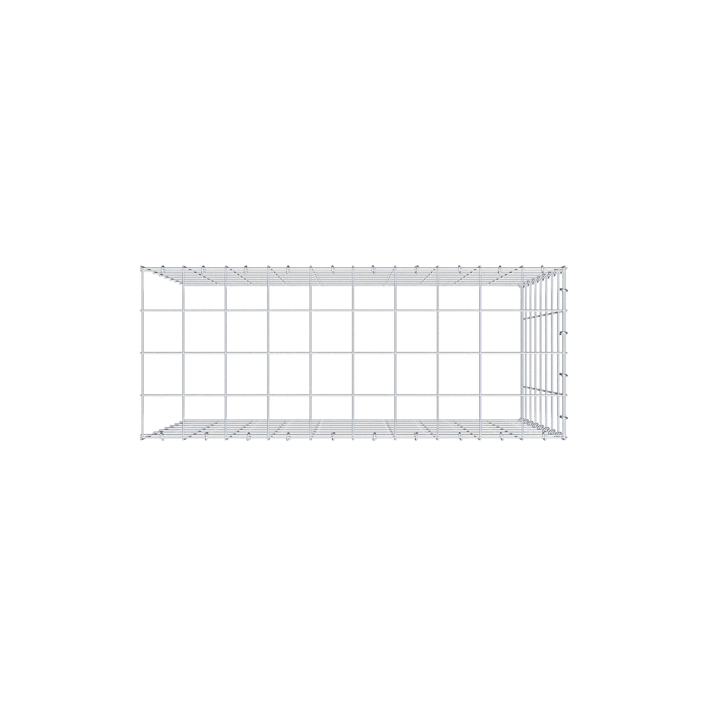 Monteret gabion type 4 100 cm x 80 cm x 40 cm (L x H x D), maskestørrelse 10 cm x 10 cm, C-ring