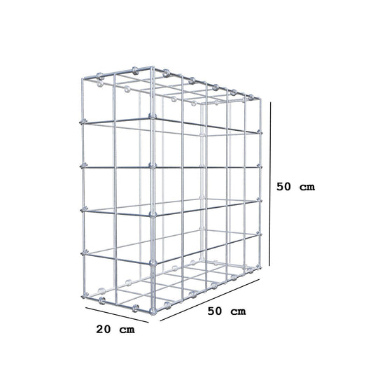 Gabione 50 cm x 50 cm x 20 cm (L x H x T), Maschenweite 10 x 10 cm, Spiralring