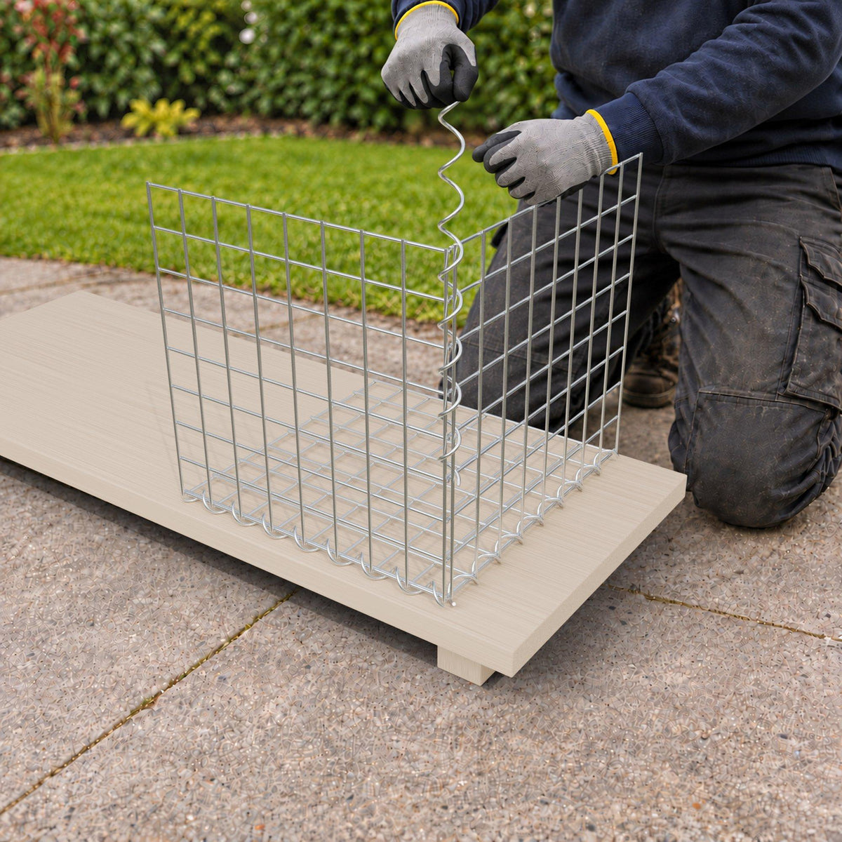 Gabion 40 cm x 40 cm x 40 cm (L x H x D), maskstorlek 5 cm x 5 cm, spiral