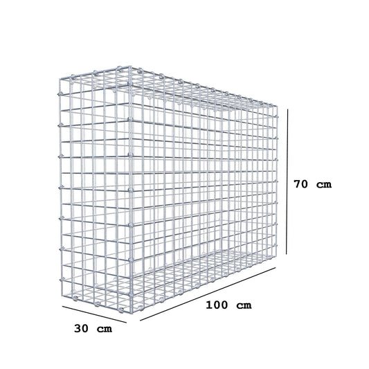 Gabião 100 cm x 70 cm x 30 cm (C x A x P), malhagem 5 x 5 cm, anel espiral