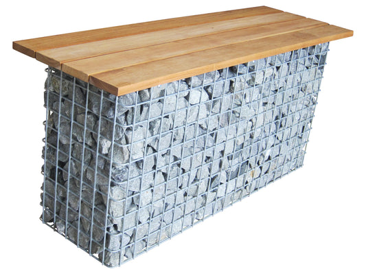Banco de jardín 102 x 50 x 32 cm TEAK MW 5 x 5 cm, galvanizado en caliente