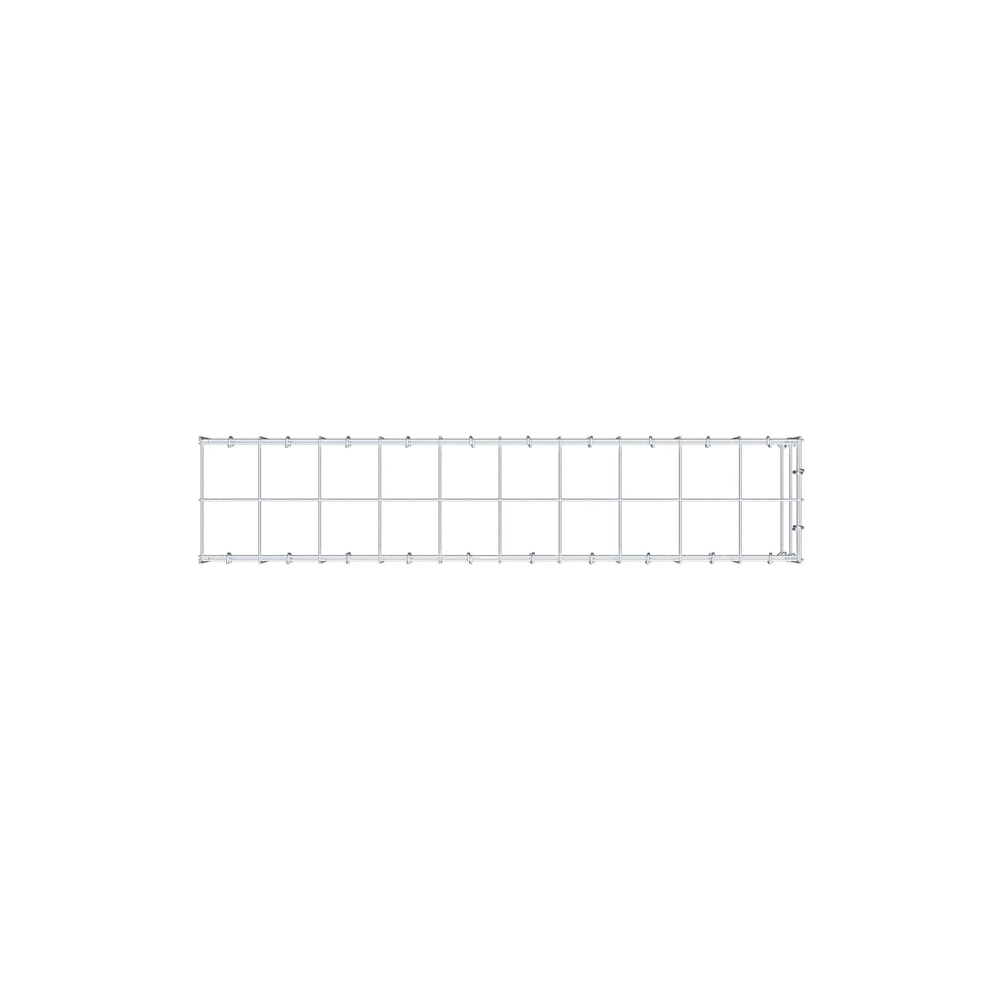 Typ 4 påbyggnadsgabion 100 cm x 20 cm x 20 cm (L x H x D), maskstorlek 10 cm x 10 cm, C-ring
