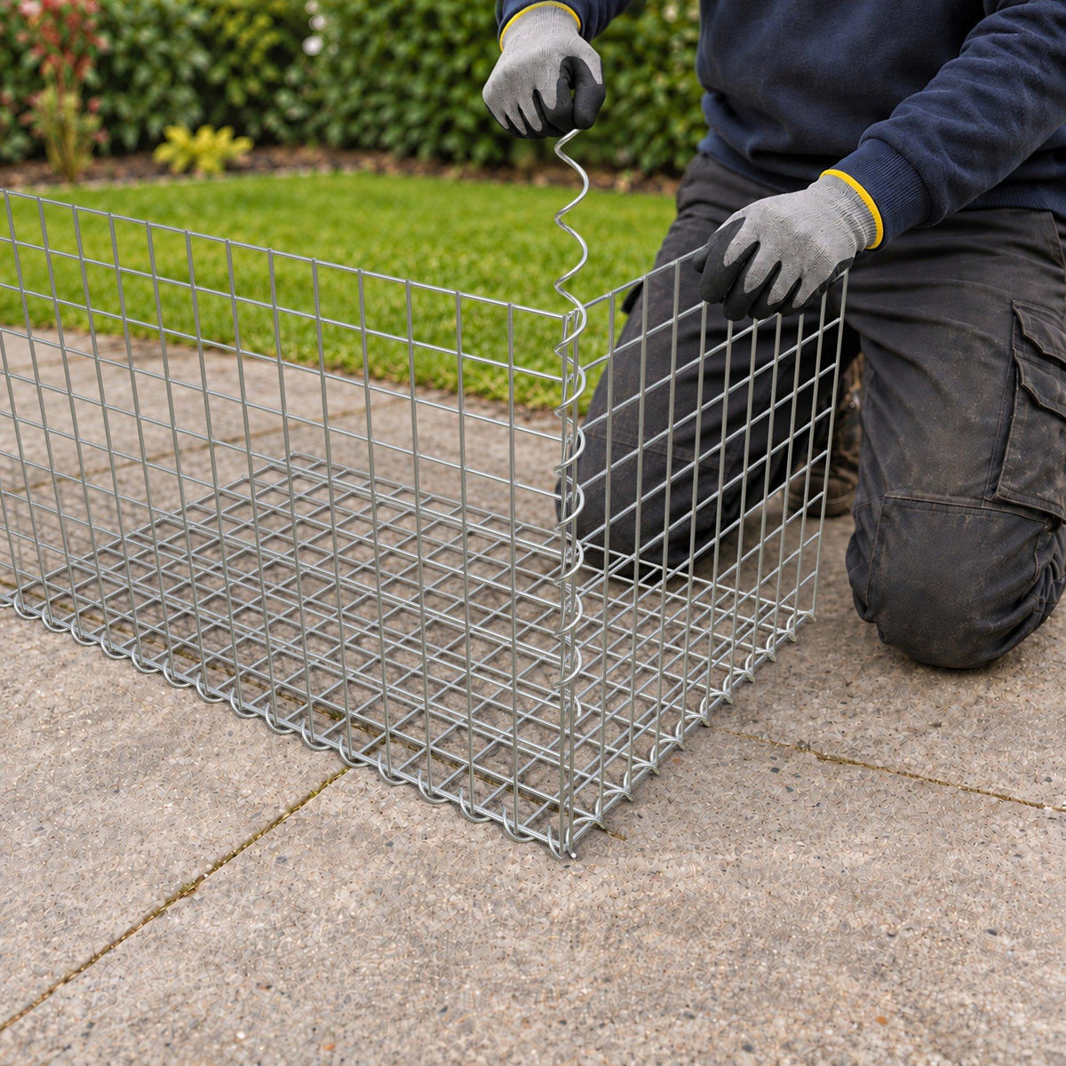 Gabion 80 cm x 50 cm x 50 cm (L x H x D), mesh size 5 cm x 5 cm, spiral