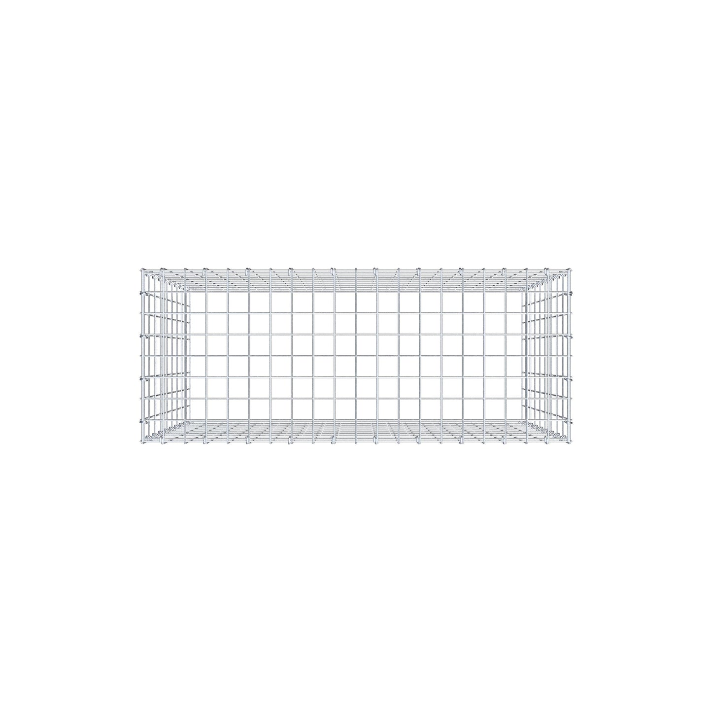 Typ 3 påbyggnadsgabion 100 cm x 90 cm x 40 cm (L x H x D), maskstorlek 5 cm x 10 cm, C-ring