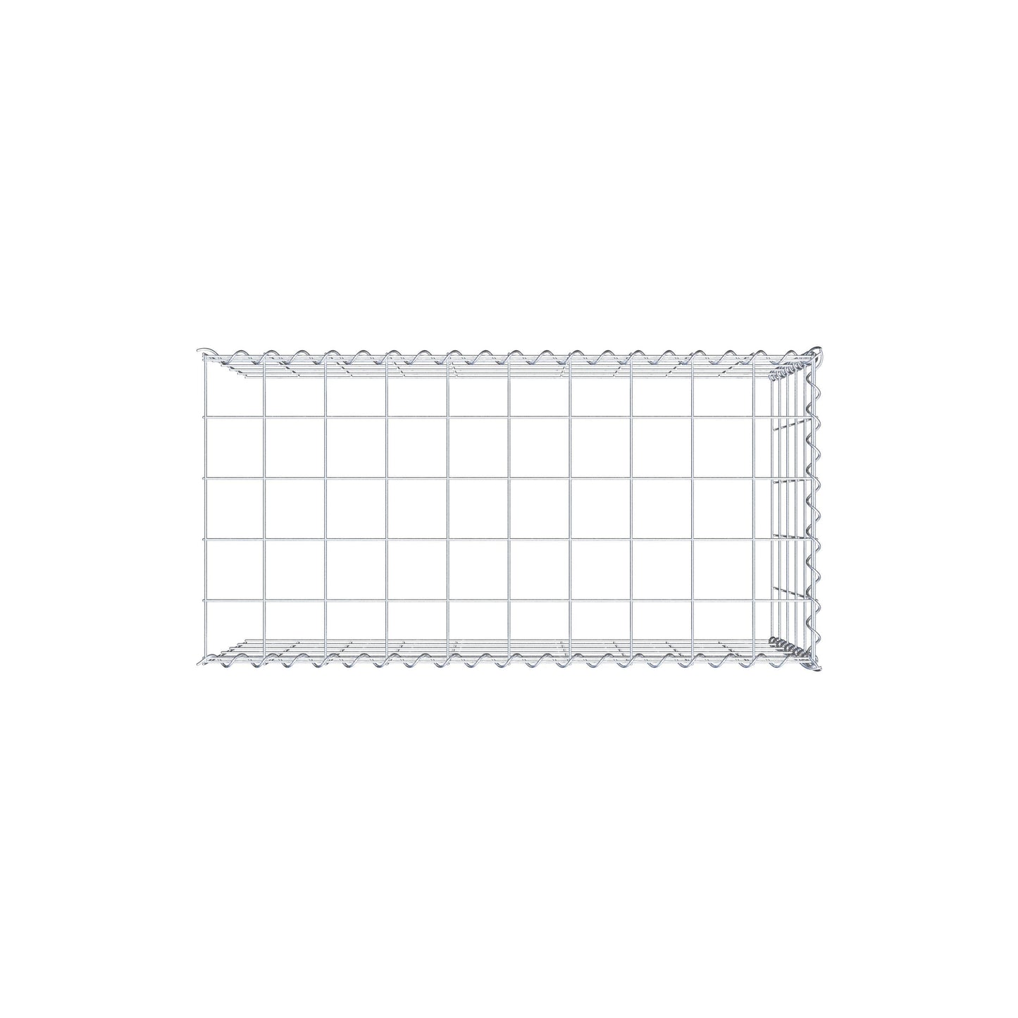 Opvokset gabion type 4 100 cm x 50 cm x 50 cm (L x H x D), maskestørrelse 10 cm x 10 cm, spiral