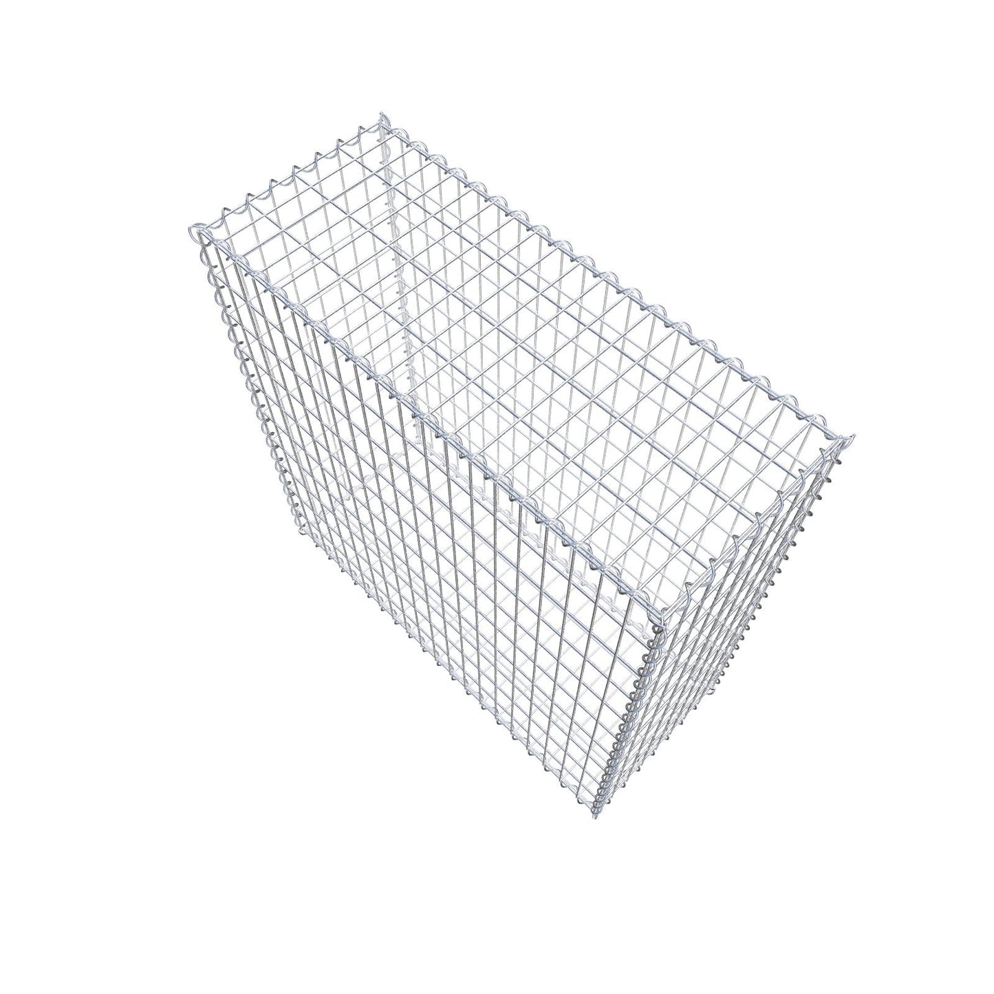 Gabião 100 cm x 100 cm x 40 cm (C x A x P), malhagem 5 cm x 10 cm, espiral
