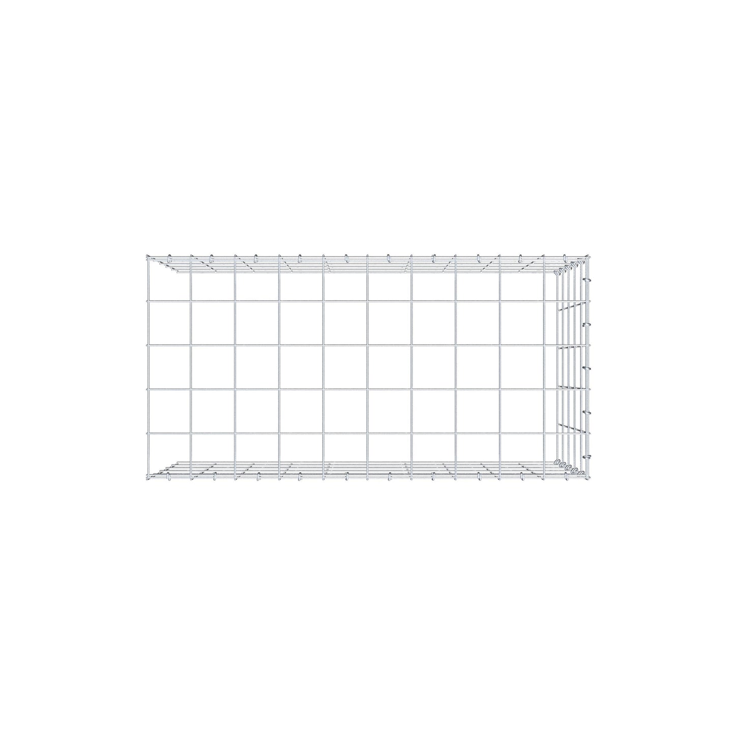 Extra gabion typ 4 100 cm x 50 cm x 50 cm (L x H x D), maskstorlek 10 cm x 10 cm, C-ring