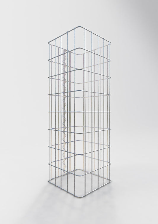 Columna de gaviones cuadrada 27 cm x 27 cm, 80 cm de altura, MW 5 cm x 10 cm