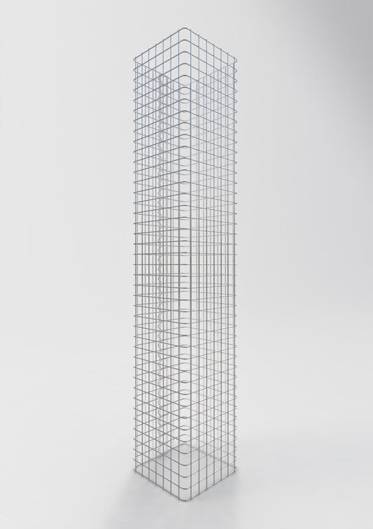 Columna de gaviones, angular 37 cm x 37 cm, 200 cm de altura, MW 5 cm x 5 cm