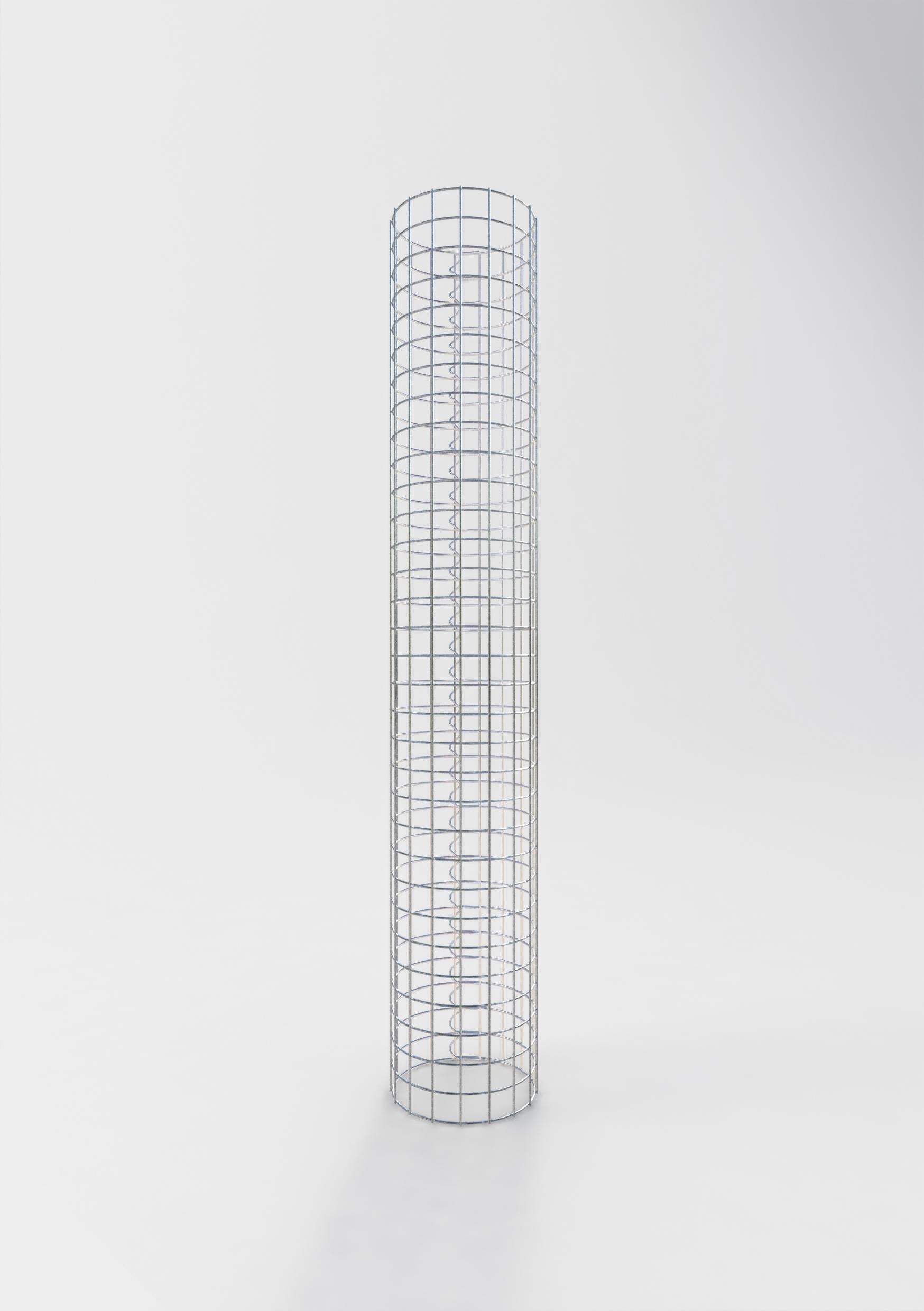 Schanskorfzuil rond 27 cm diameter, 160 cm hoogte, maaswijdte 5 cm x 5 cm