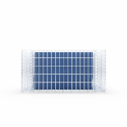 Högbädd, fyrkantig 100 cm x 50 cm x 50 cm (L x H x D), maskstorlek 5 x 10 cm, väggtjocklek 10 cm