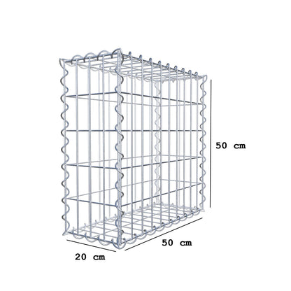 Gabion 50 cm x 50 cm x 20 cm (L x H x D), mesh size 5 cm x 10 cm, spiral