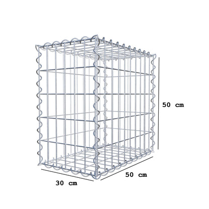 Gabion 50 cm x 50 cm x 30 cm (L x H x D), mesh size 5 cm x 10 cm, spiral