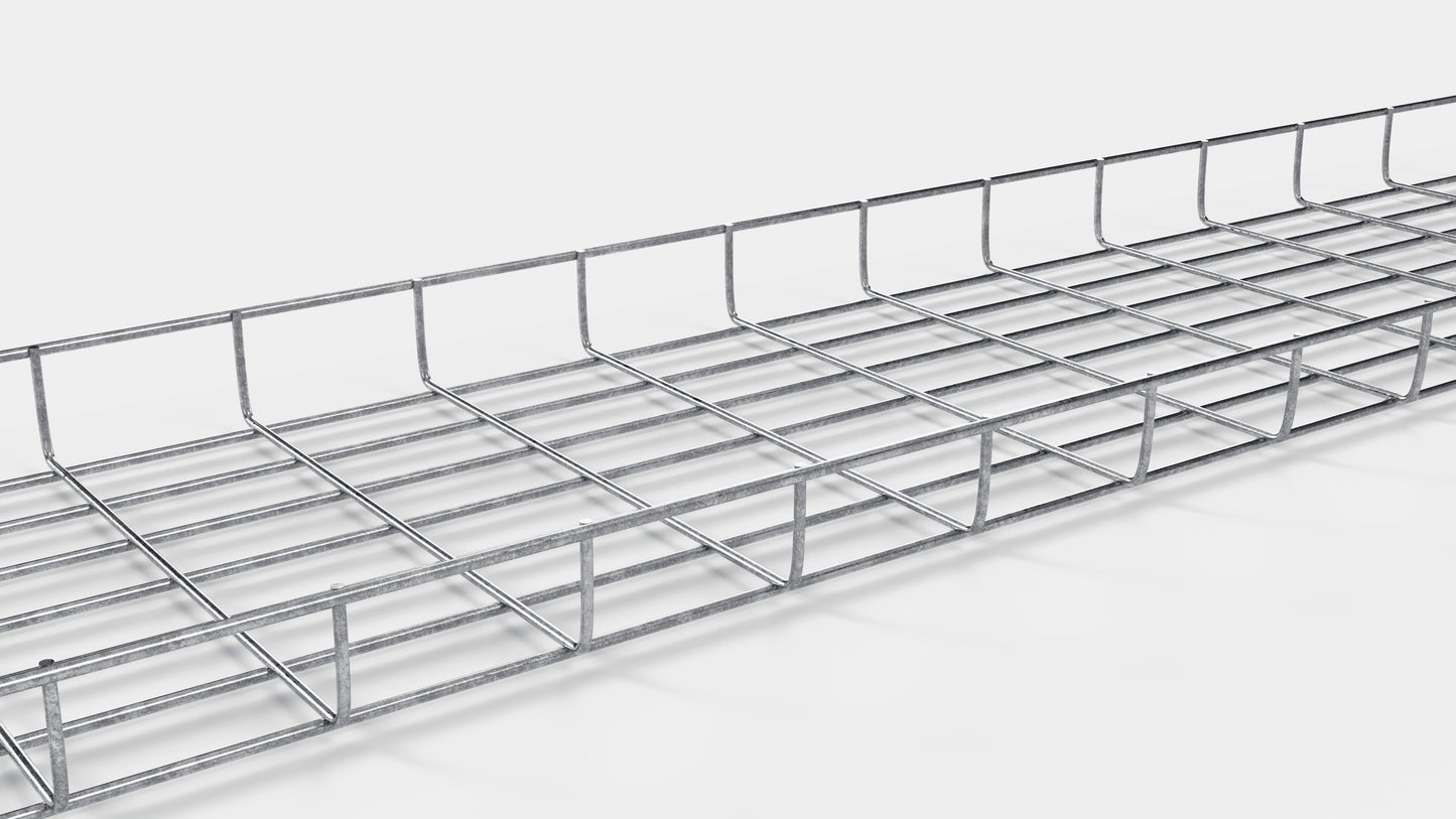 Chemin de câbles longueur 29 cm, profondeur 5 cm, mailles 5 x 10 cm