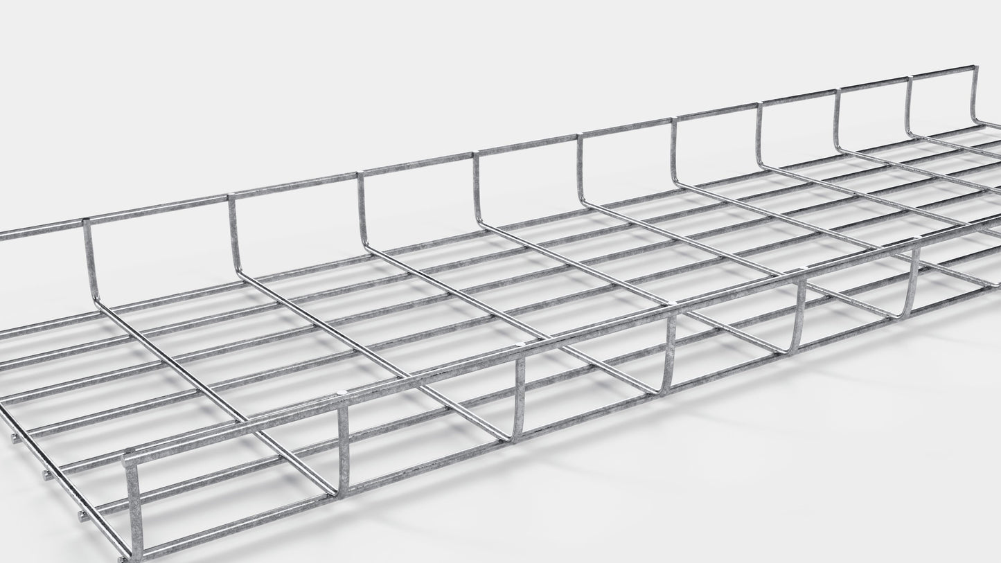 Chemin de câbles longueur 29 cm, profondeur 5 cm, mailles 5 x 10 cm