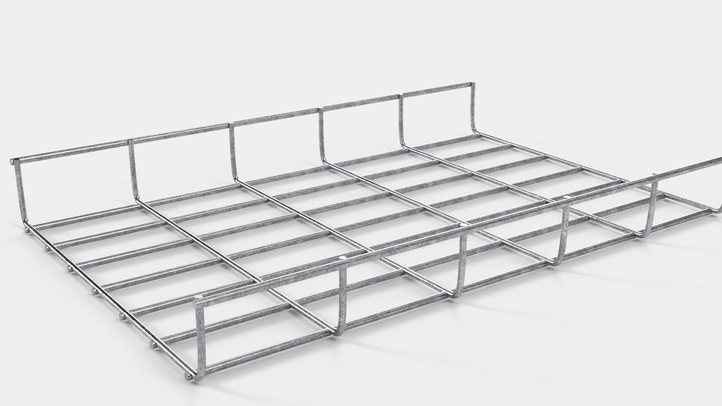 Chemin de câbles longueur 29 cm, profondeur 5 cm, mailles 5 x 10 cm