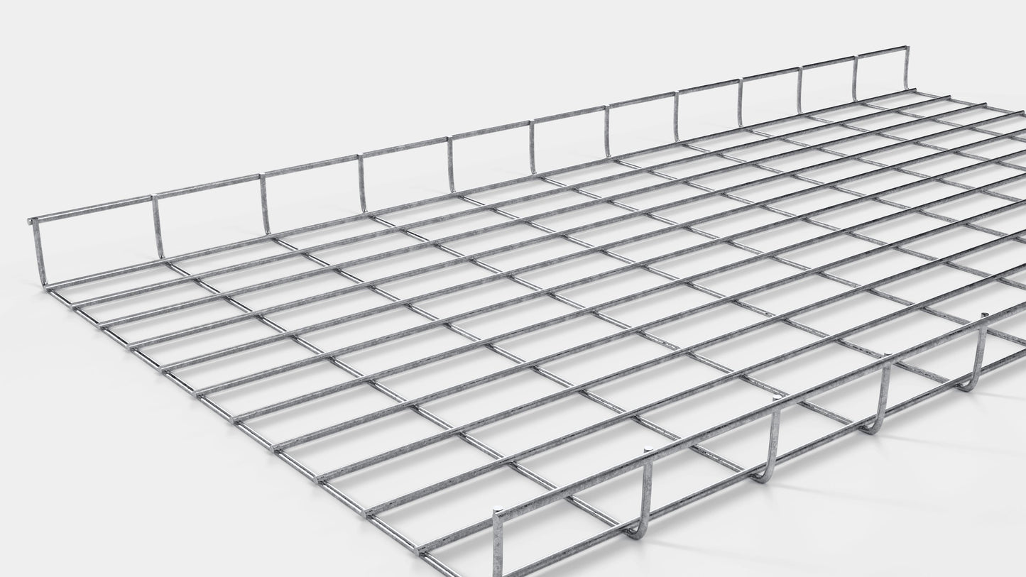 Altezza canalina 110 cm, profondità 5 cm, dimensione maglia 5 x 10 cm