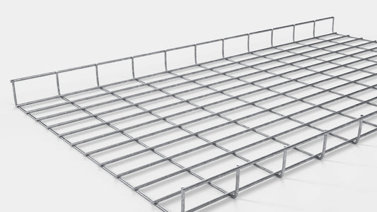 Chemin de câbles hauteur 110 cm, profondeur 5 cm, mailles 5 x 10 cm