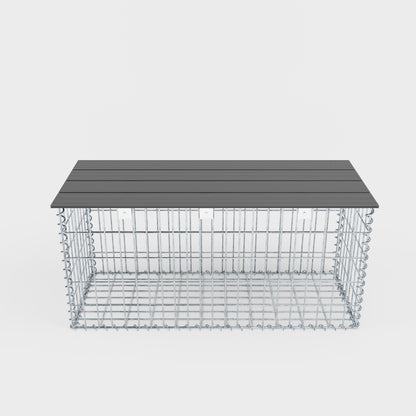 Banc de jardin fourche en spirale 105 x 50 x 50 cm - MW 5 x 10 cm, avec revêtement recyclé en anthracite