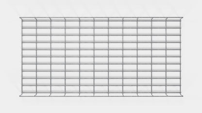 Altezza canalina 110 cm, profondità 5 cm, dimensione maglia 5 x 10 cm