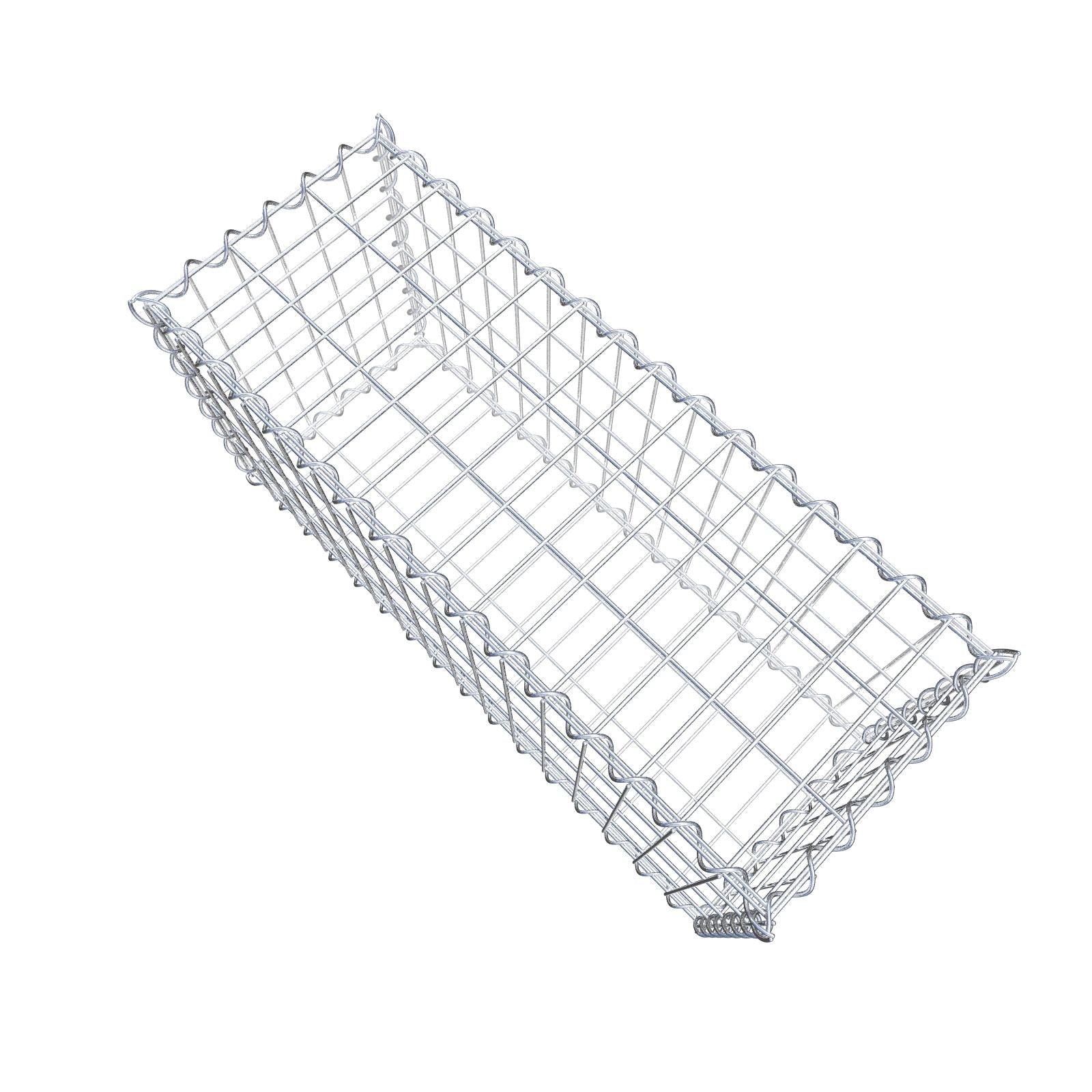 Schanskorf 80 cm x 40 cm x 30 cm (L x H x D), maaswijdte 5 cm x 10 cm, spiraalvormig