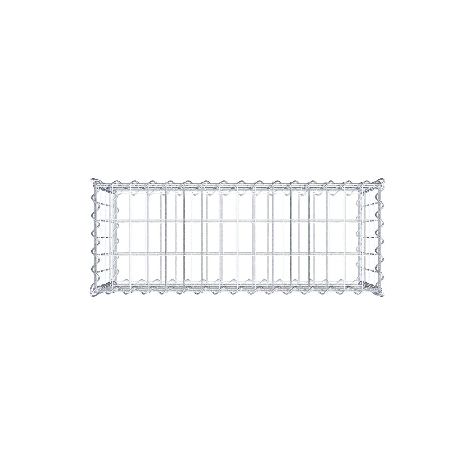 Schanskorf 80 cm x 40 cm x 30 cm (L x H x D), maaswijdte 5 cm x 10 cm, spiraalvormig
